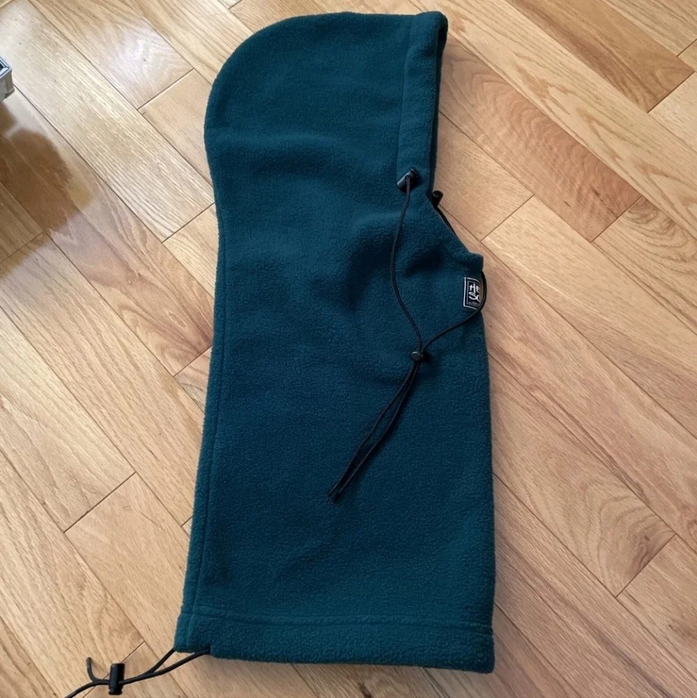 HEAD SOKZ 90s USA Made by Gotta Go Hood Hat Polartec Fleece Neck Cover Green